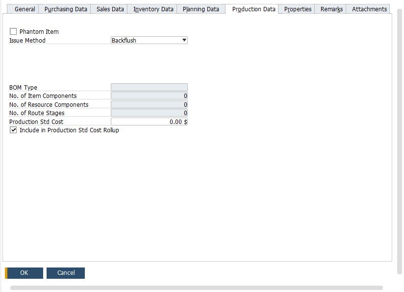 sap business one item master data