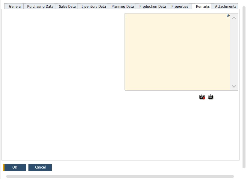 sap business one item master data