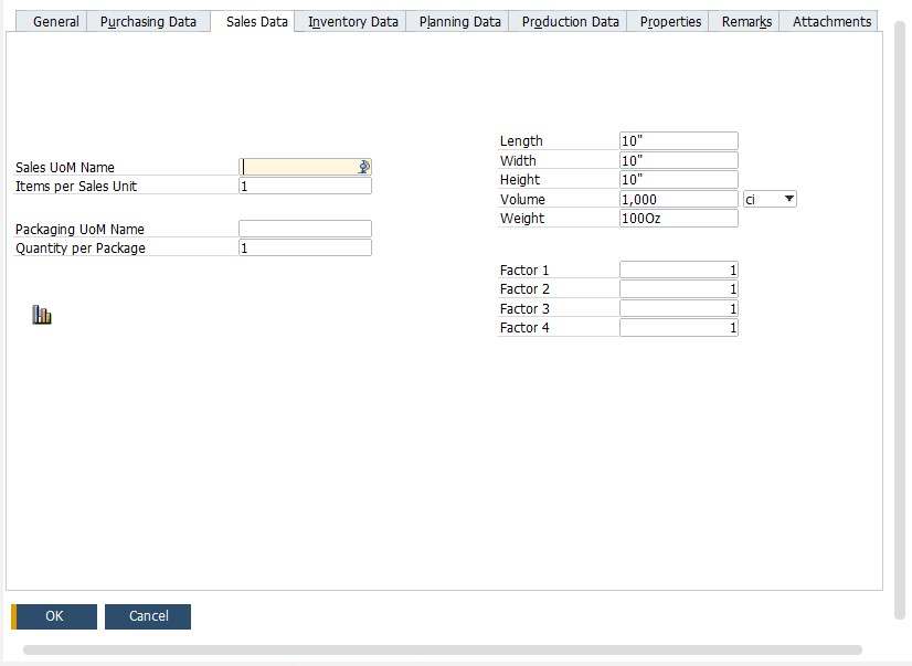 sap business one item master data