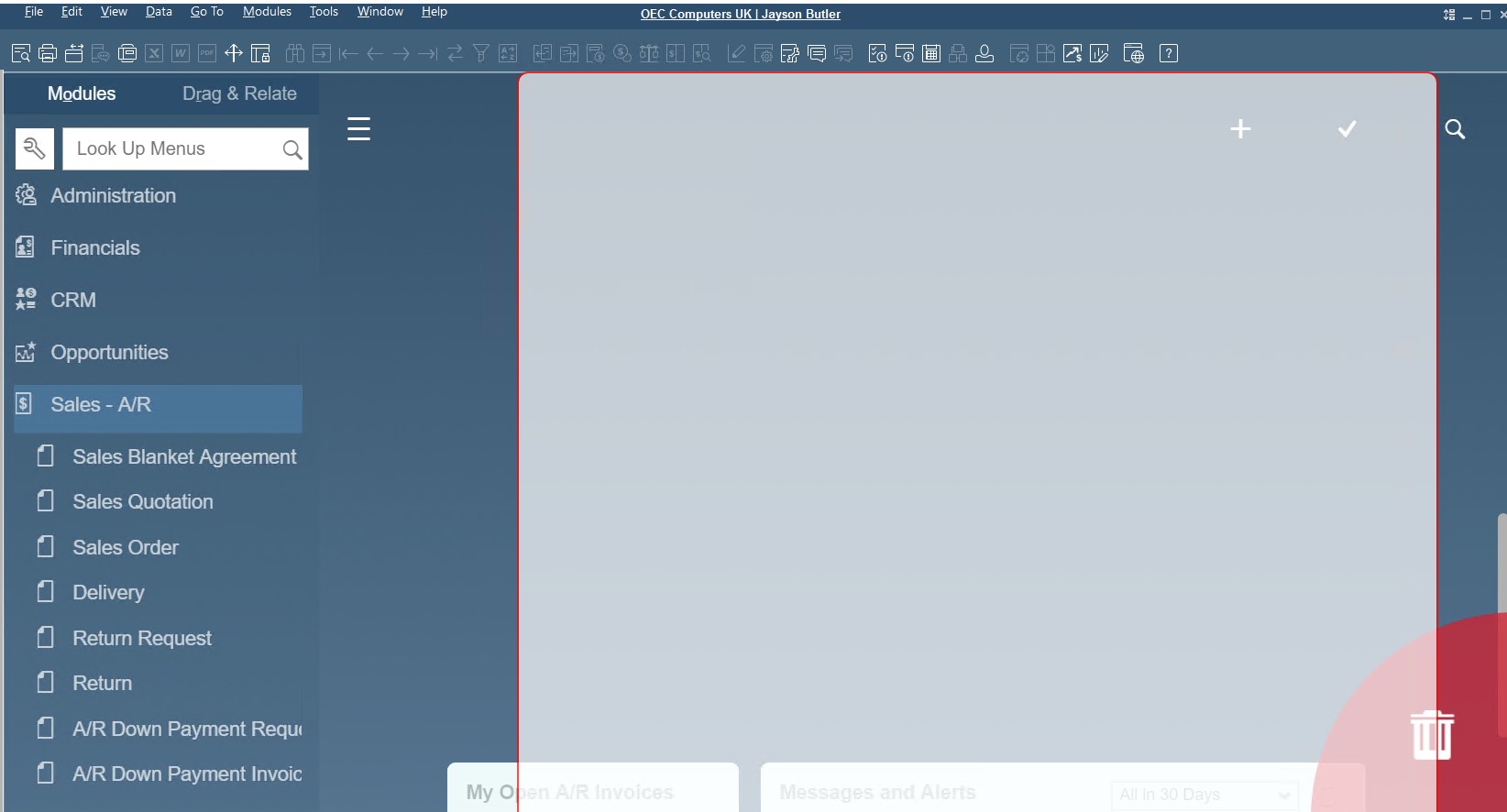 sap business one interface, navigation, customization