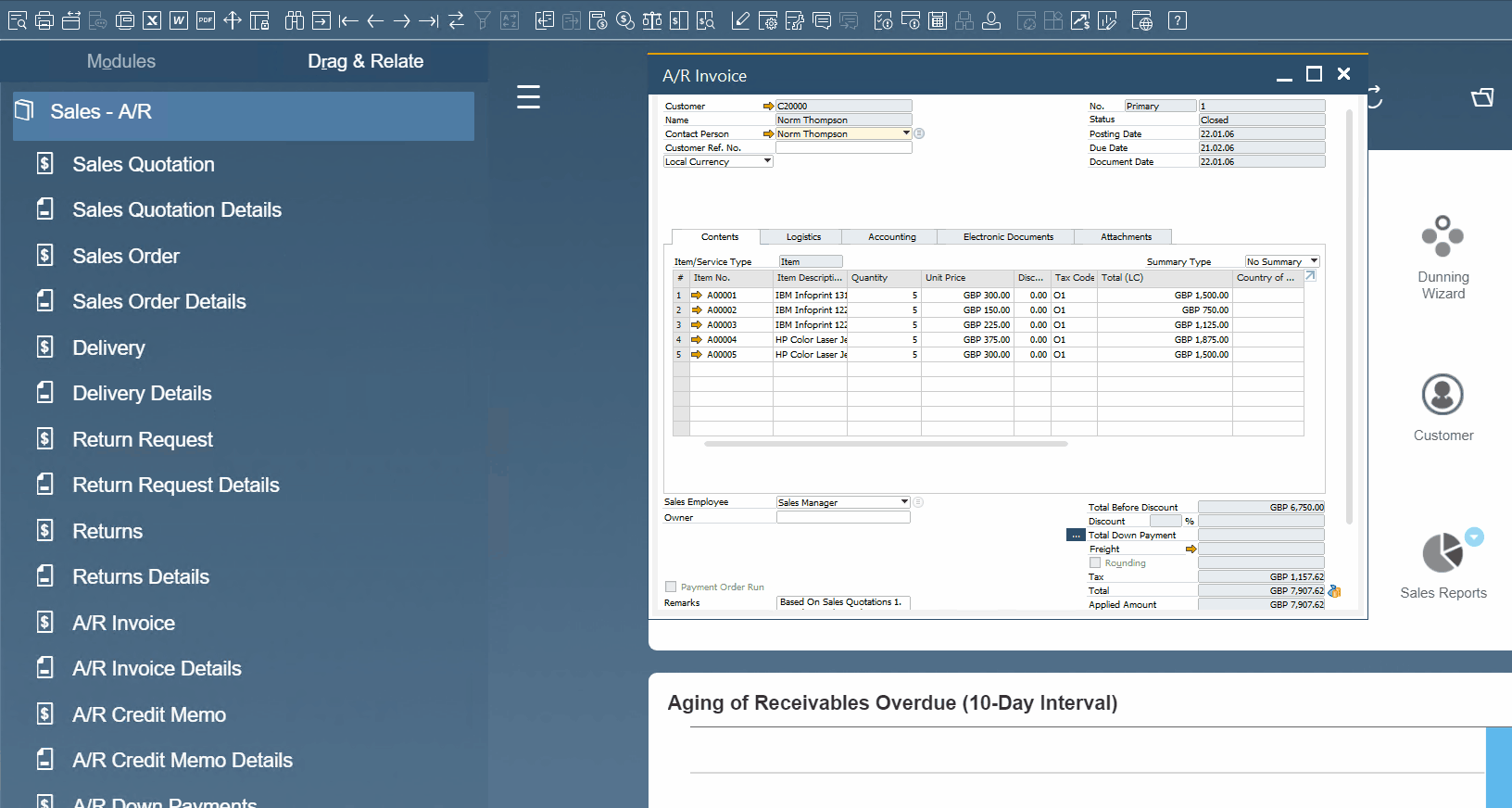 sap business one interface, navigation, customization