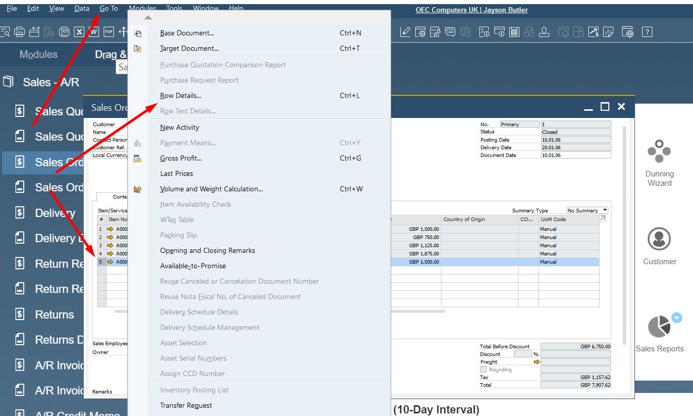sap business one interface, navigation, customization
