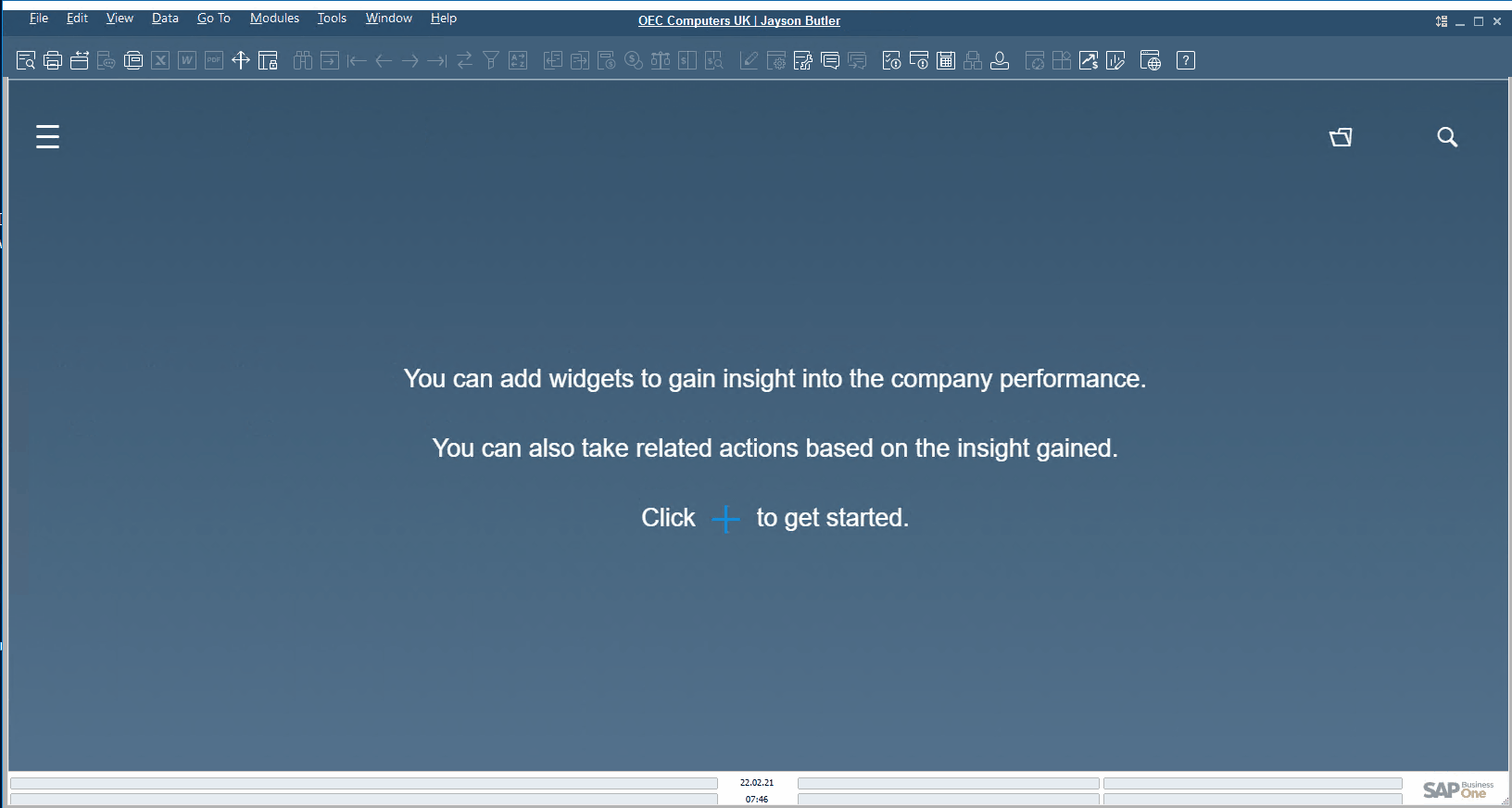 sap business one interface, navigation, customization