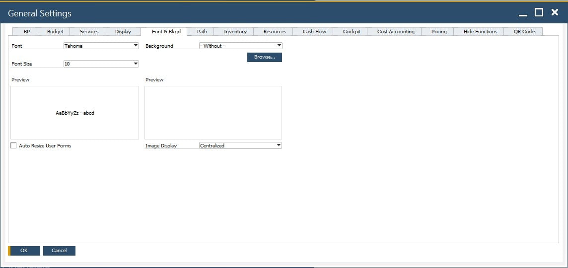 sap business one interface, navigation, customization