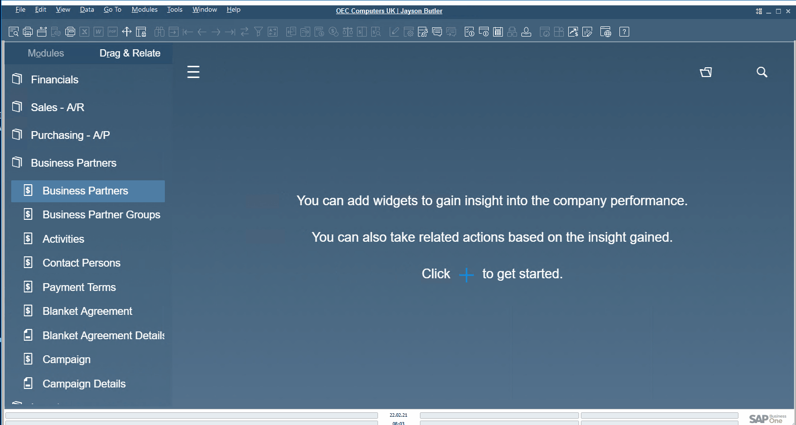 sap business one interface, navigation, customization