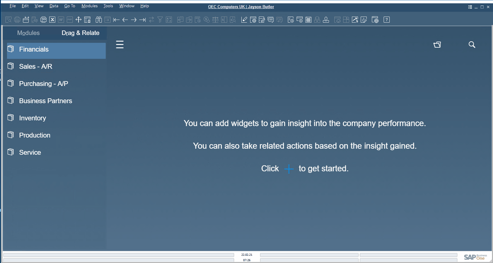 sap business one interface, navigation, customization