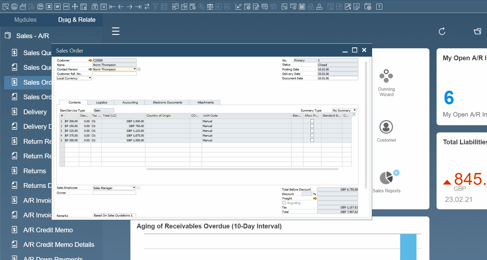 sap business one interface, navigation, customization