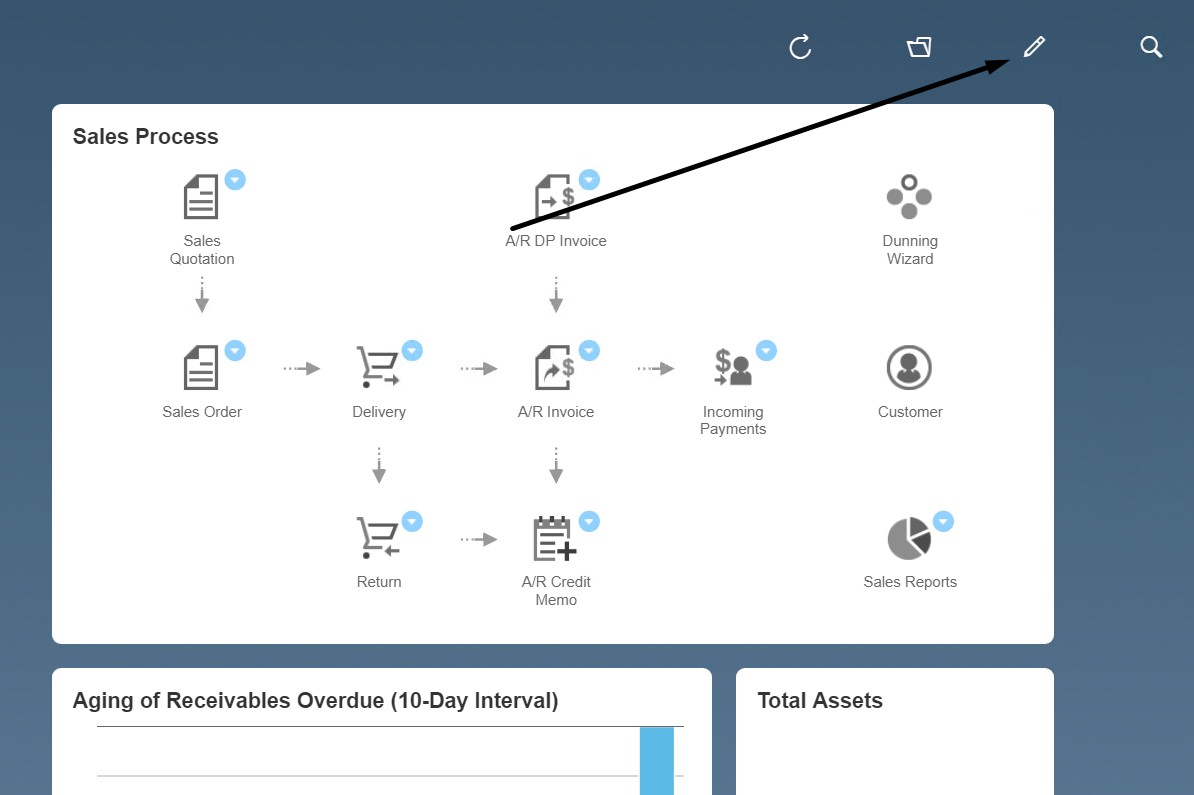 sap business one interface, navigation, customization